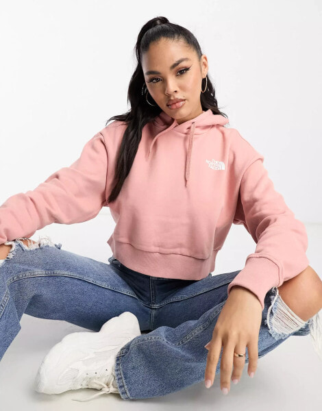 The North Face Trend cropped hoodie in pink