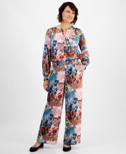 Women's Printed Satin Pants, Created for Macy's