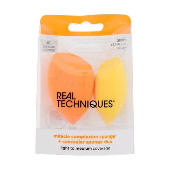 Real Techniques Miracle Complexion Sponge + Concealer Sponge Duo 1 St. applikator für Frauen Make-up-Schwamm Miracle Complexion Sponge 1 St. + Korrekturschwamm Miracle Concealer Sponge 1 St.