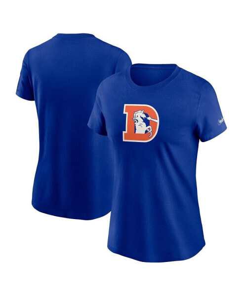 Women's Royal Denver Broncos Primary Logo T-Shirt