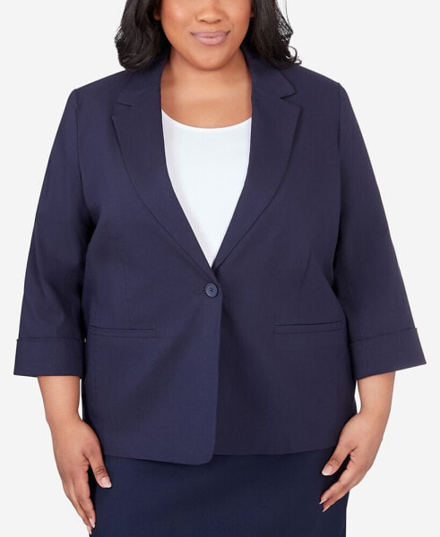 Plus Size Classic Fit Blazer Jacket