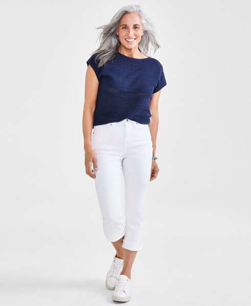 Petite High-Rise Cuffed Capri Jeans, Created for Macy's