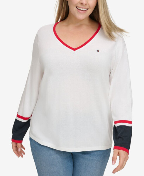 Plus Size Ivy Cotton Long-Sleeve Sweater