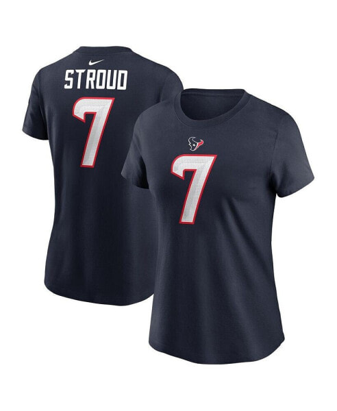 Women's C.J. Stroud Navy Houston Texans Player Name Number T-Shirt