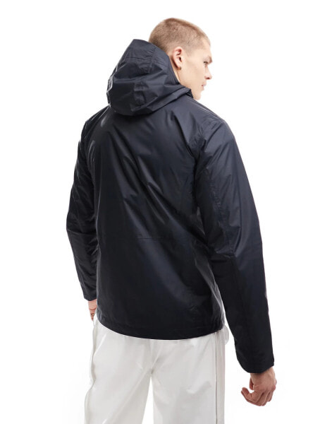 Columbia Pouring Adventure hooded rain jacket in black