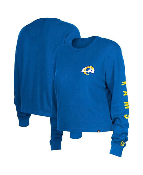 Women's Royal Los Angeles Rams Thermal Crop Long Sleeve T-shirt