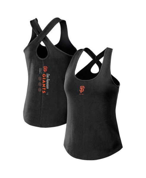 Women's Black San Francisco Giants Cross Back Tank Top