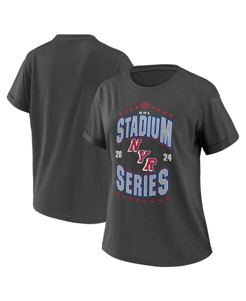 Women's Charcoal New York Rangers 2024 NHL Stadium Series Boyfriend T-shirt