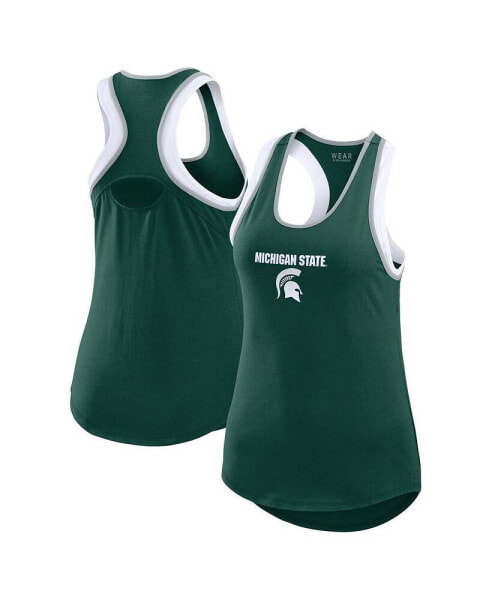 Women's Green Michigan State Spartans Open Hole Razorback Tank Top