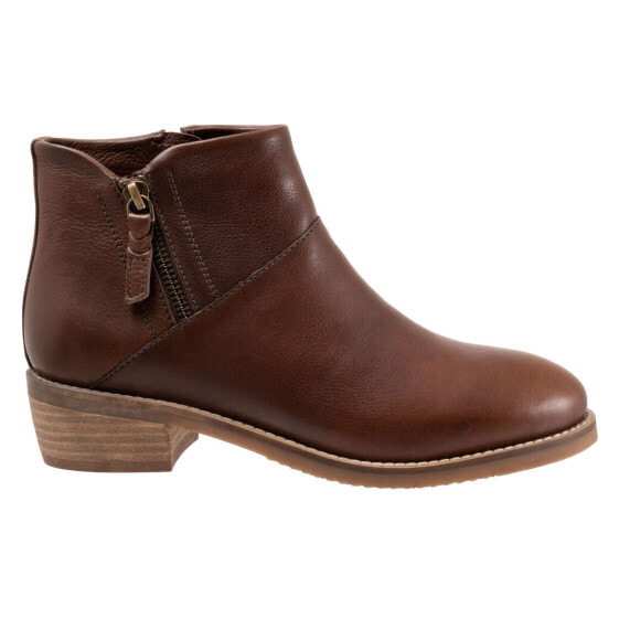 Softwalk Roselle S2256-200 Womens Brown Narrow Leather Ankle & Booties Boots