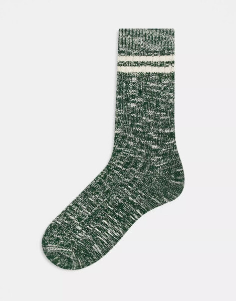 ASOS DESIGN rib sock in khaki