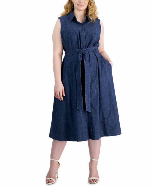 Plus Size Denim Shirtdress