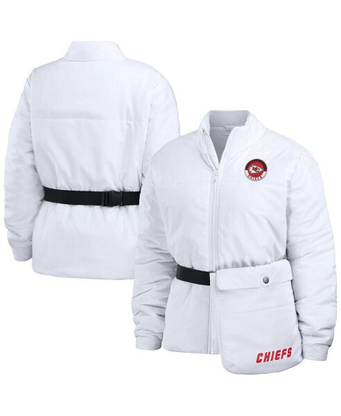 Women's White Kansas City Chiefs Packaway Full-Zip Puffer Jacket