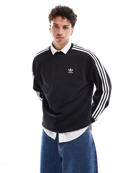 adidas Originals oversize crew sweatshirt in black