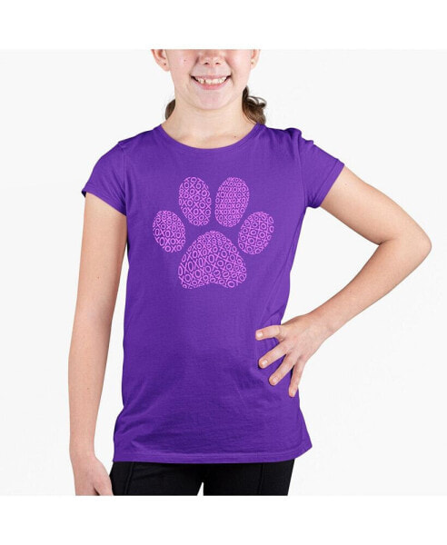 Big Girl's Word Art T-shirt - XOXO Dog Paw