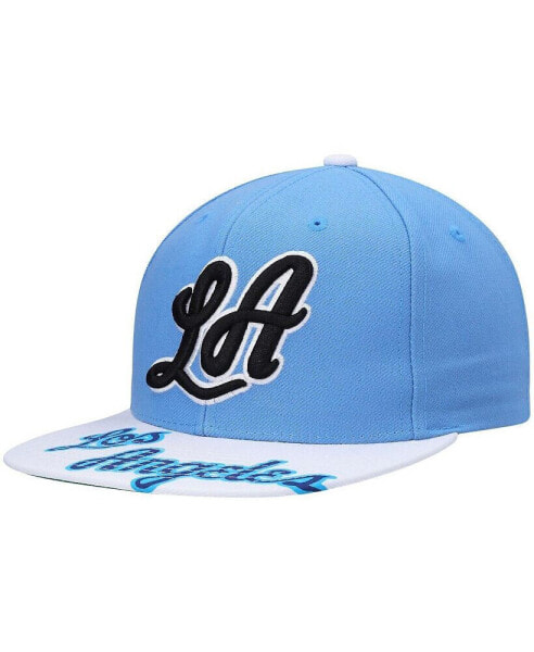 Men's x Lids Powder Blue, White Los Angeles Lakers Hardwood Classics Reload 3.0 Snapback Hat