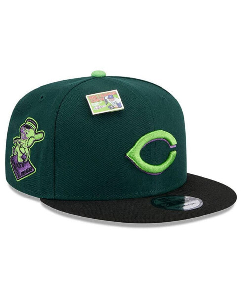 Men's Green/Black Cincinnati Reds Sour Apple Big League Chew Flavor Pack 9FIFTY Snapback Hat