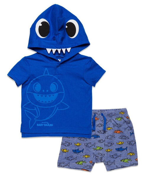 Baby Shark Mommy Shark T-Shirt and French Terry Shorts Outfit Set Newborn to Little Kid