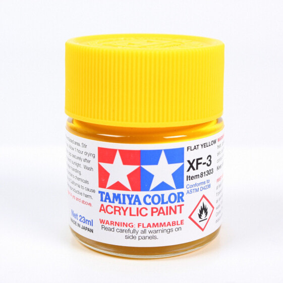 TAMIYA Vernice acrilica 81303 Giallo opaco Codice colore XF-3 Contenitore in - Yellow - Bottle - 23 ml - Bottle