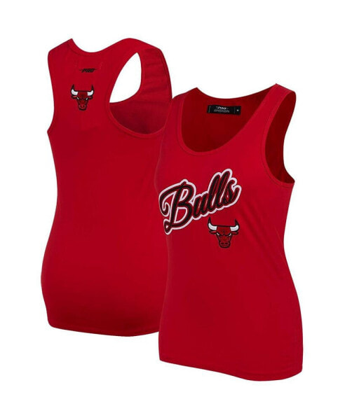 Women's Red Chicago Bulls Script Tank Top