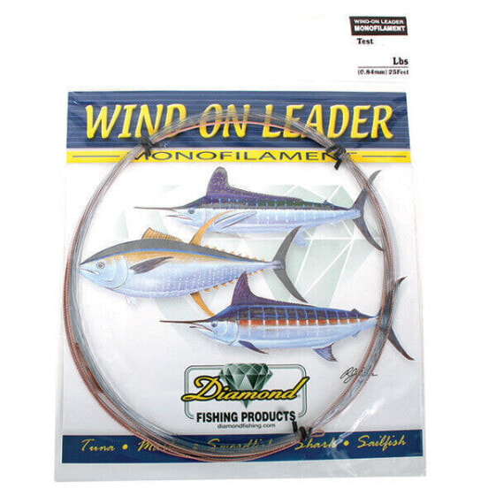 Momoi Diamond Monofilament Wind On Leaders-25 Ft-Smoke Blue, 150 Lb.