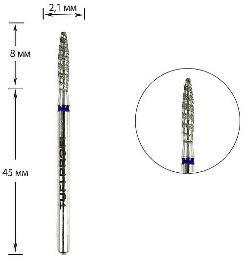 Diamant-Nagelfräser Tornado 244LX 021B 2,1 mm blau