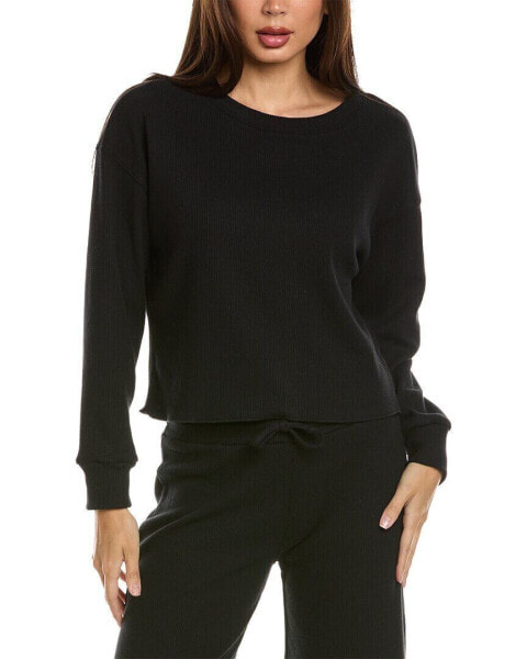 Perfectwhitetee Cozy Ribbed Pullover Women's Black M