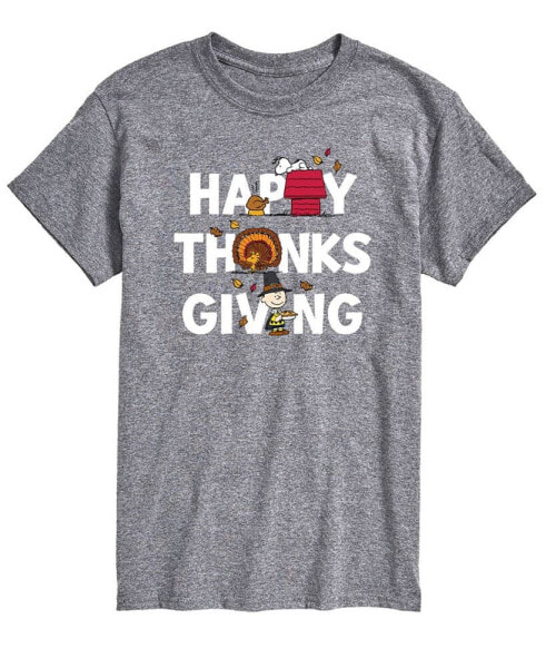 Men's Short Sleeve Peanuts Happy Thanks Giving T-shirt