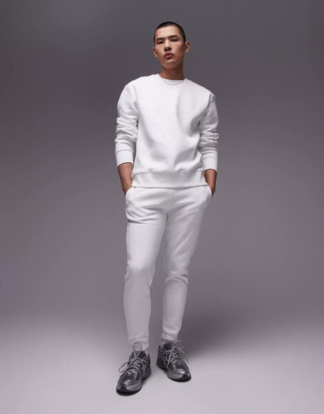 Topman slim fit jogger in white