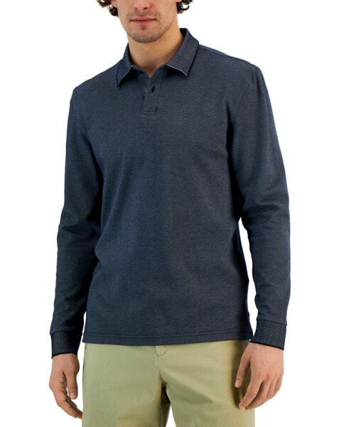 Men's Classic-Fit Solid Long-Sleeve Polo Shirt, Created for Macy's