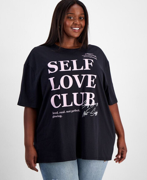 Trendy Plus Size Self Love Club Graphic T-Shirt