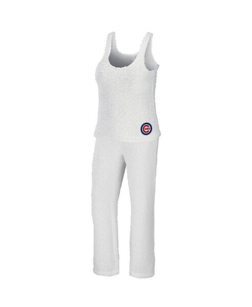 Женская пижама WEAR by Erin Andrews Womens Cream Chicago Cubs Cozy Lounge Tank Top and Pants Set