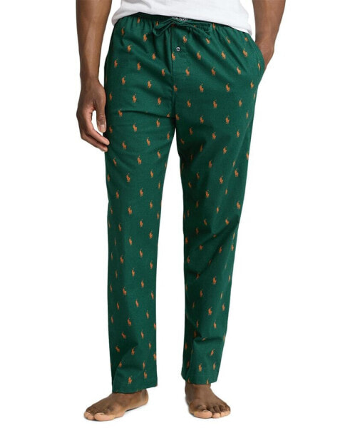 Men's Flannel Pony-Print Pajama Pants