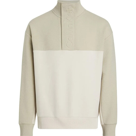 CALVIN KLEIN Textured Debossed half zip sweatshirt