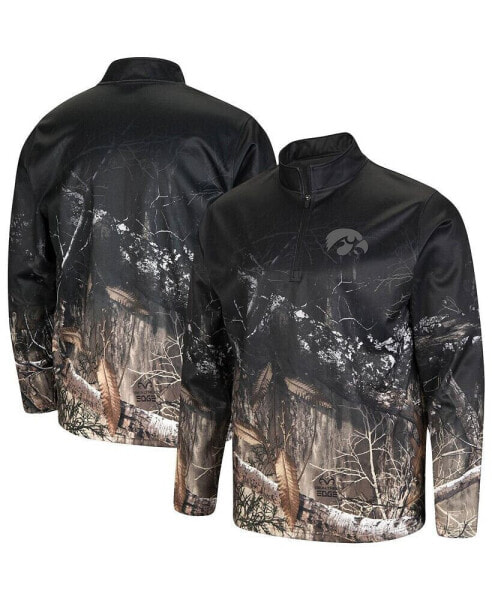 Men's Black, Realtree Camo Iowa Hawkeyes Creek Quarter-Zip Jacket