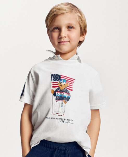 Toddler and Little Boys Team USA Polo Bear Cotton Jersey Tee