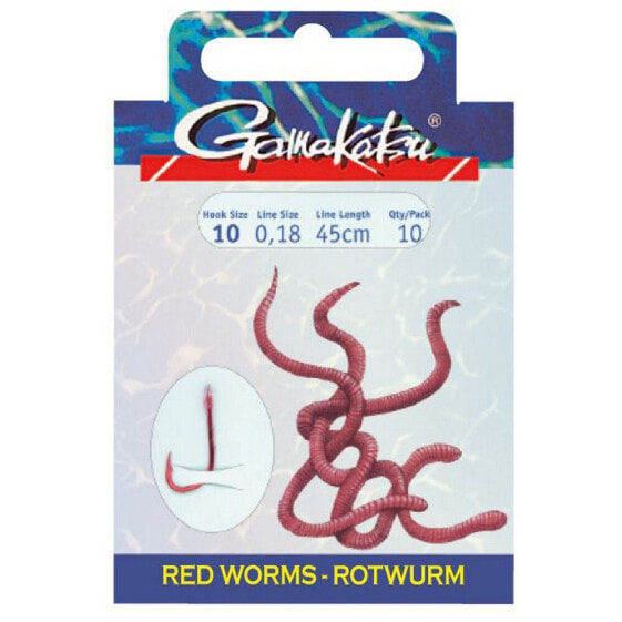 GAMAKATSU Booklet Red Worm 5260R Tied Hook 0.250 mm