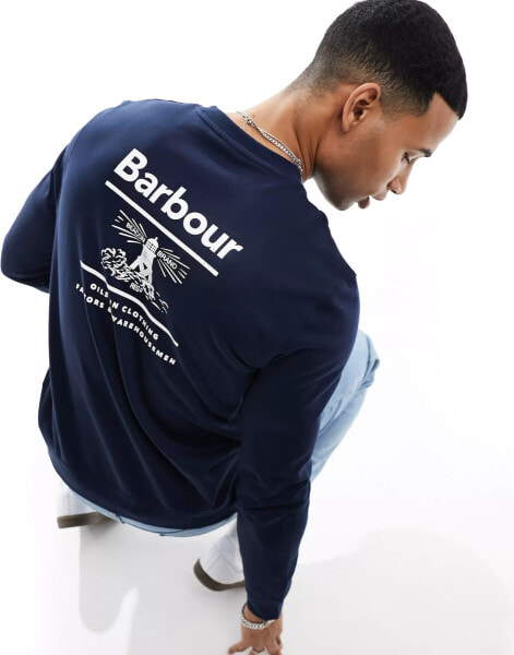 Barbour back logo sweatshirt in navy