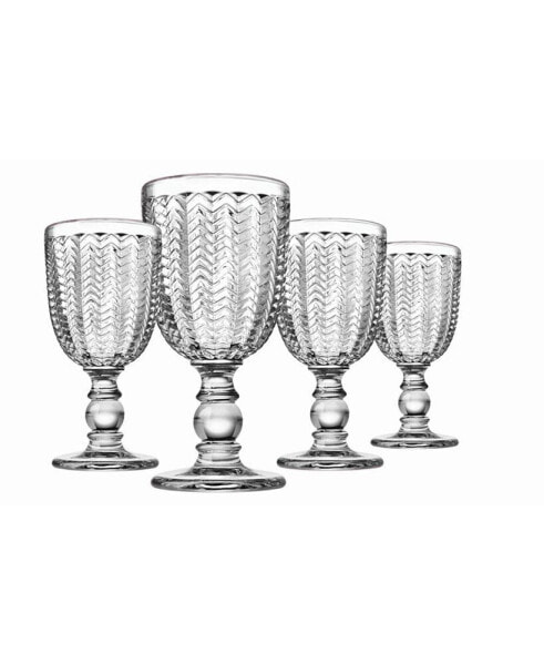 Carson Modern Vintage Red Wine Glasses, Set of Four