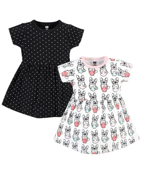 Toddler Girls Cotton Dresses 2pck, Bonjour