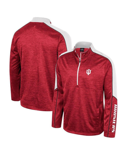 Men's Cardinal Indiana Hoosiers Marled Half-Zip Jacket