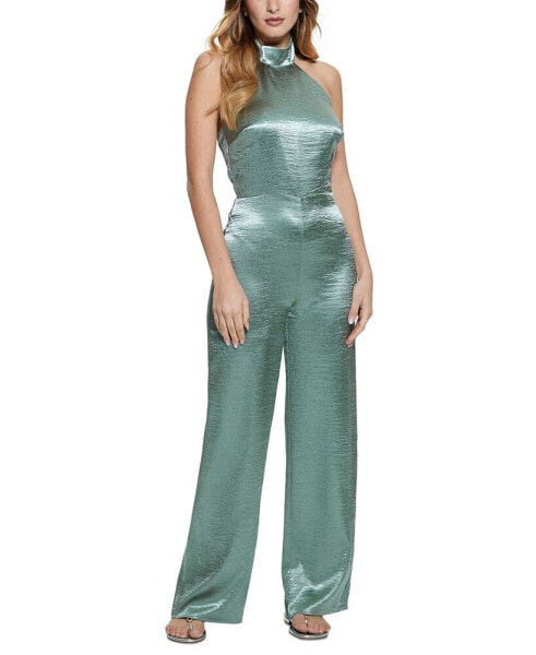 Women's Mae Mock-Neck Wide-Leg Tie Back Jumpsuit