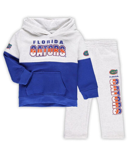 Toddler Boys Heather Gray, Royal Florida Gators Playmaker Pullover Hoodie and Pants Set