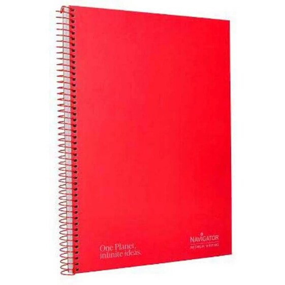 NAVIGATOR A4 spiral notebook hardcover 80h 80gr horizontal with red margin