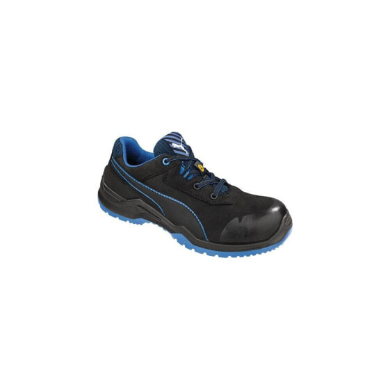 Puma Sicherheitsschuh Argon Blue Low Größe 45 schwarz/blau S3 ESD SRC EN ISO 20345 Nubukleder