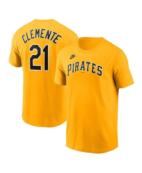 Men's Roberto Clemente Gold Pittsburgh Pirates Fuse Name Number T-Shirt