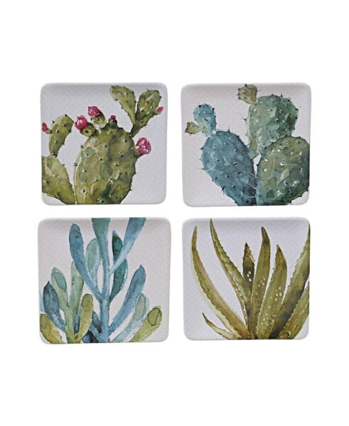 Cactus Verde 4-Pc. Square Dessert Plate