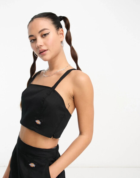 Dickies whitford top in black exclusive to asos co-ord