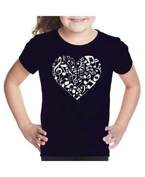 Big Girl's Word Art T-shirt - Heart Notes