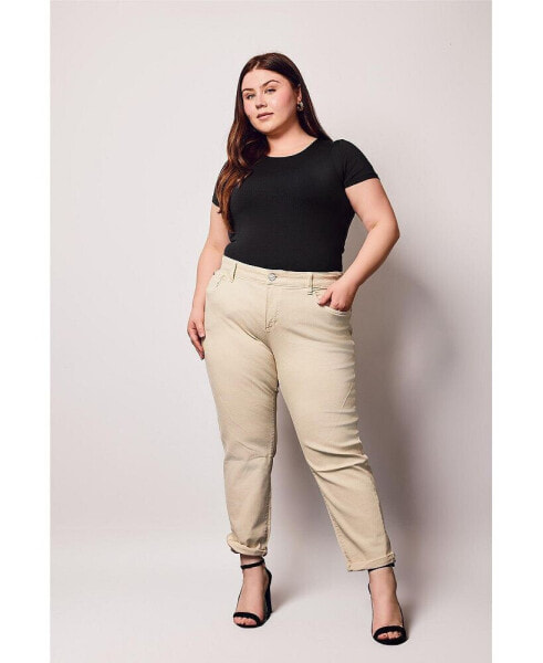 Plus Size Mid Rise Boyfriend Pants